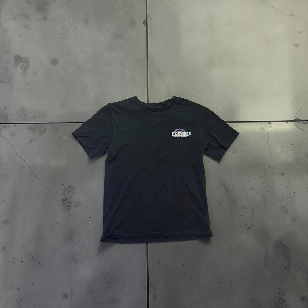 Converse Supplies For Good Times‎ Graphic T-Shirt Black Rainbow XS Mens Womens